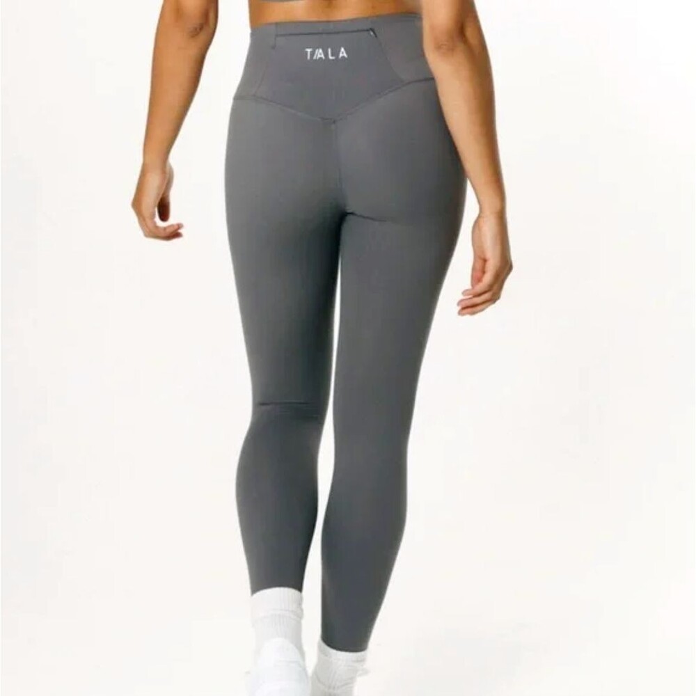 TALA SkinLuxe High Waisted Full Length Leggings Womens XS Reg Tornado Grey Zip